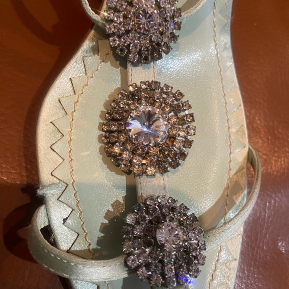 Manolo Blahnik Light Green Crystal Heels - Picture 11 of 11